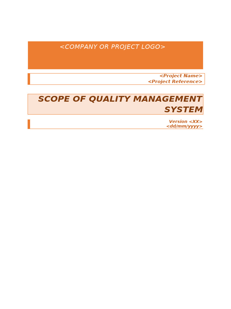 Scope of Quality Management System | PDF | Audit | Quality Management