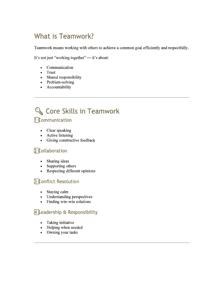 Teamwork | PDF