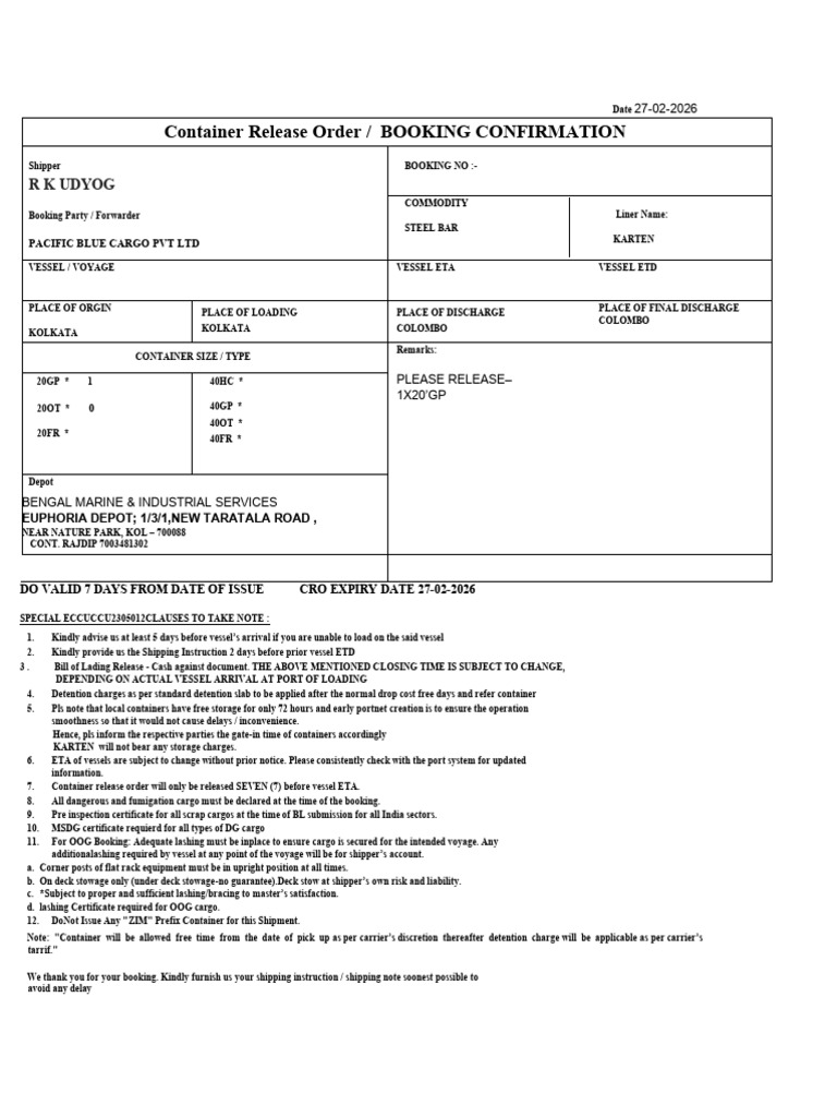 CRO HALCCUJEA2602008..... | PDF | Cargo | Shipping