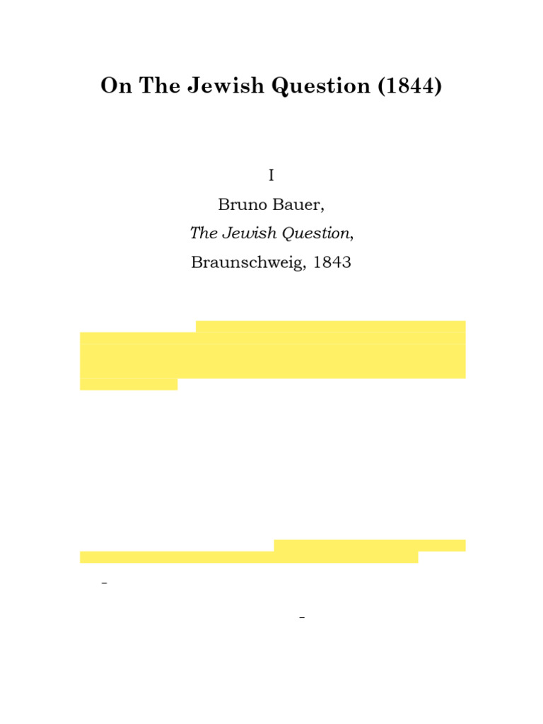 On the Jewish Question | PDF