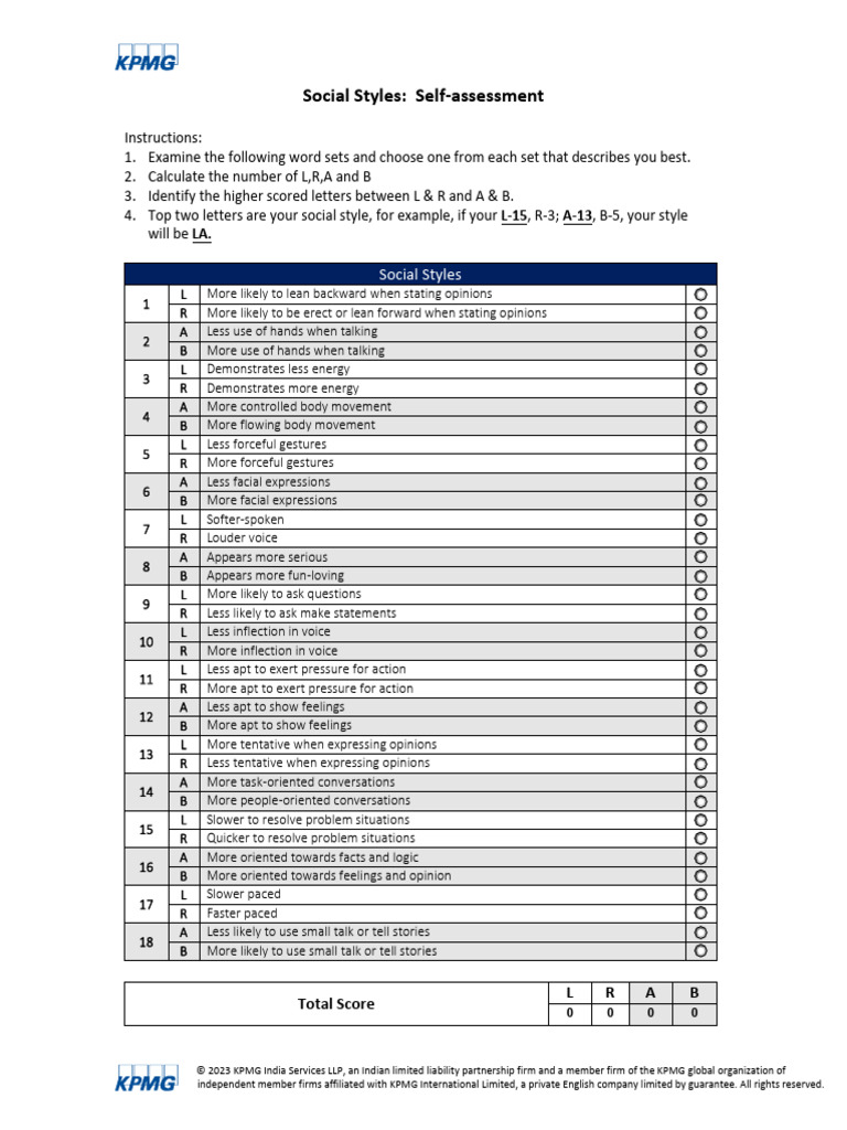 Ref Social Styles Questionnaire v6!2!16042024104638 | PDF | Psychology ...