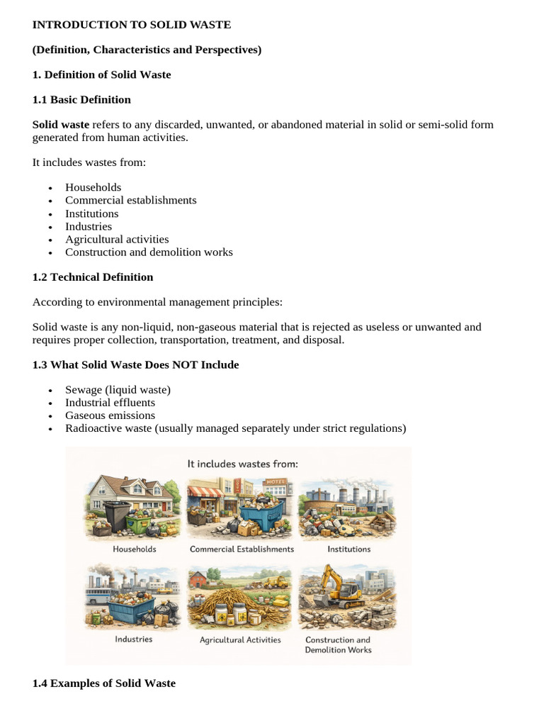 INTRODUCTION TO SOLID WASTE-1 | PDF | Waste | Biodegradation