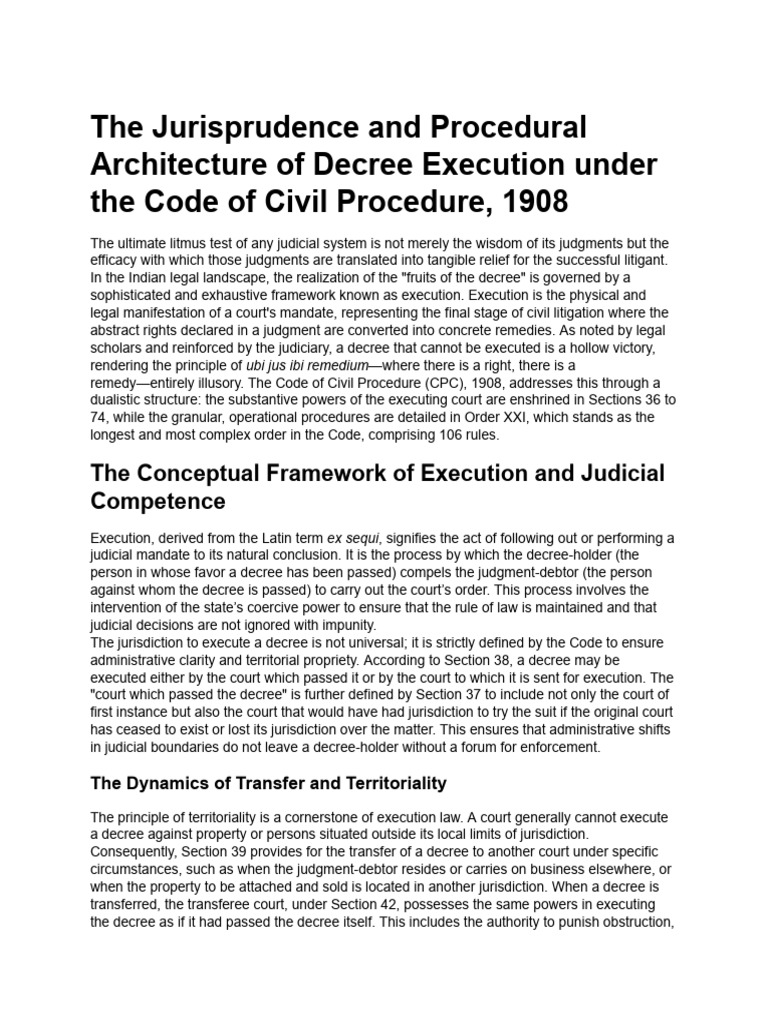 CPC Execution Modes Explained | PDF | Jurisdiction | Property