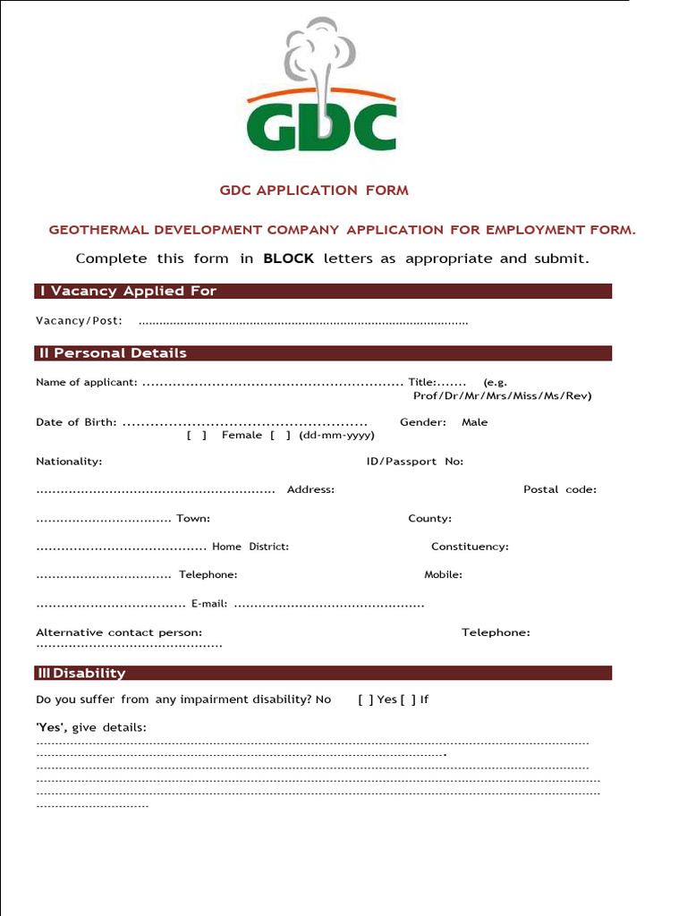 GDC Application Form | PDF | Loans | Debt