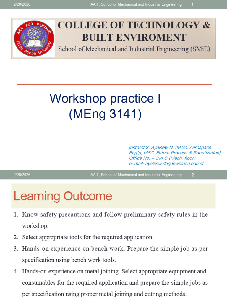 Workshop Practice I Introduction | PDF | Welding | Construction
