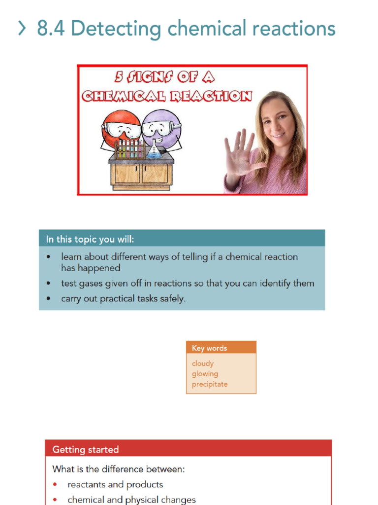 8.4 Detecting a Chemical Reaction | PDF