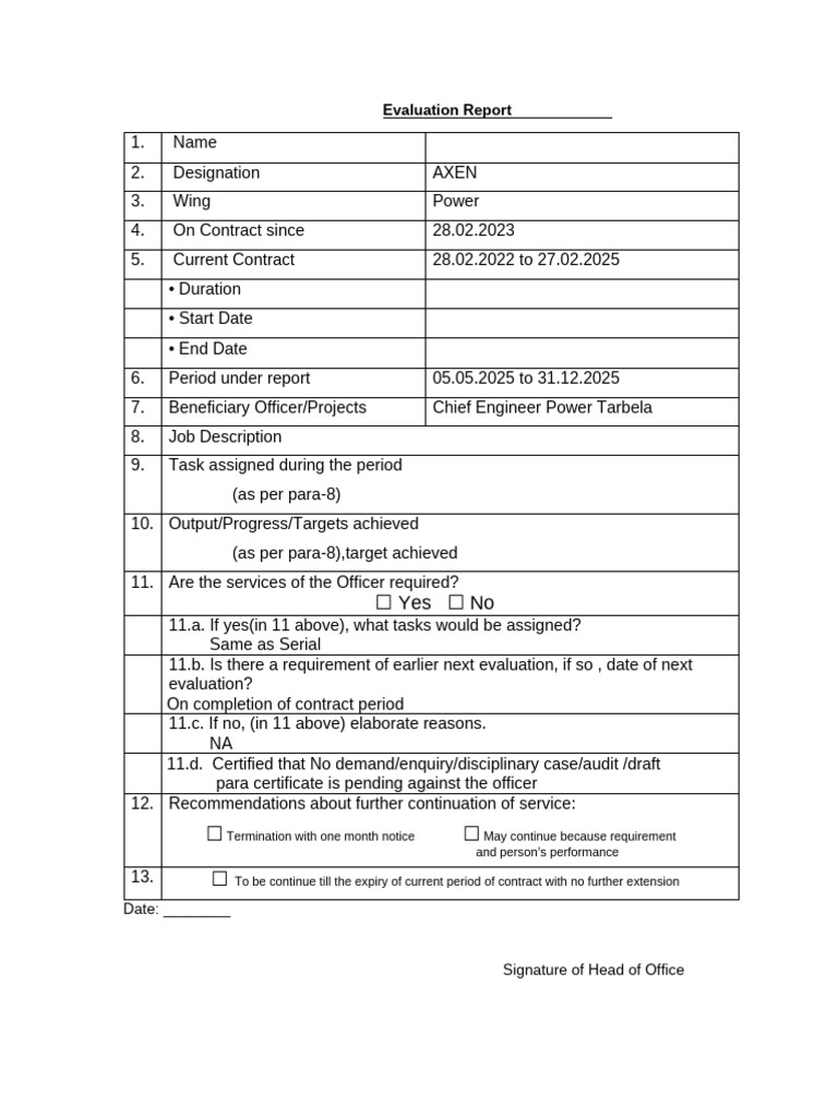Evaluation Report (Upload) | PDF