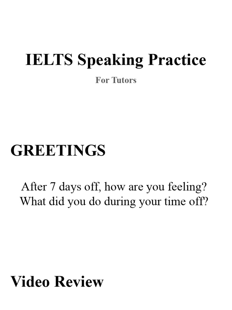 IELTS Speaking Practice | PDF
