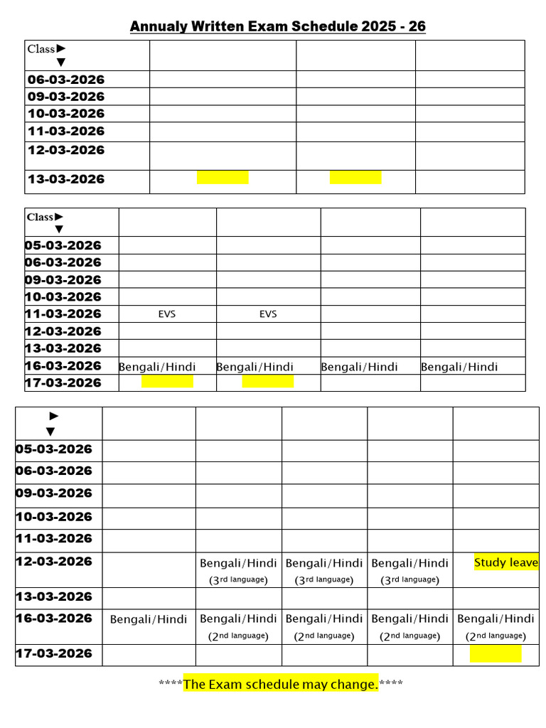 MPS Exam Routine (Anual 2026) | PDF | Science