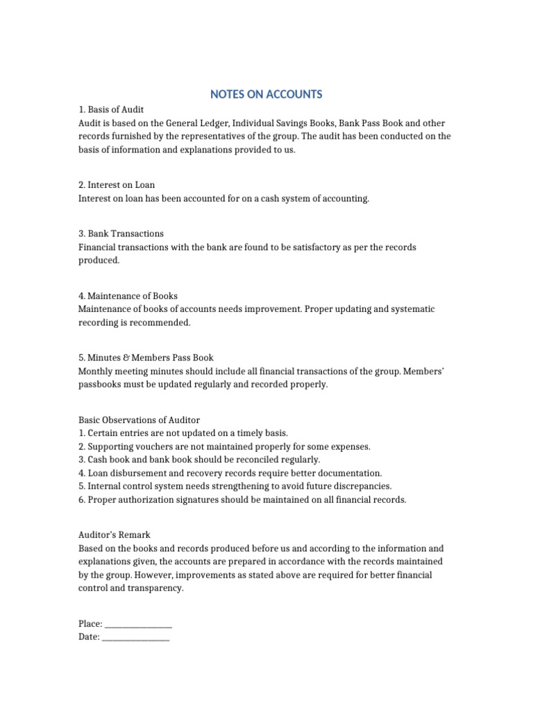 Notes On Accounts Audit | PDF