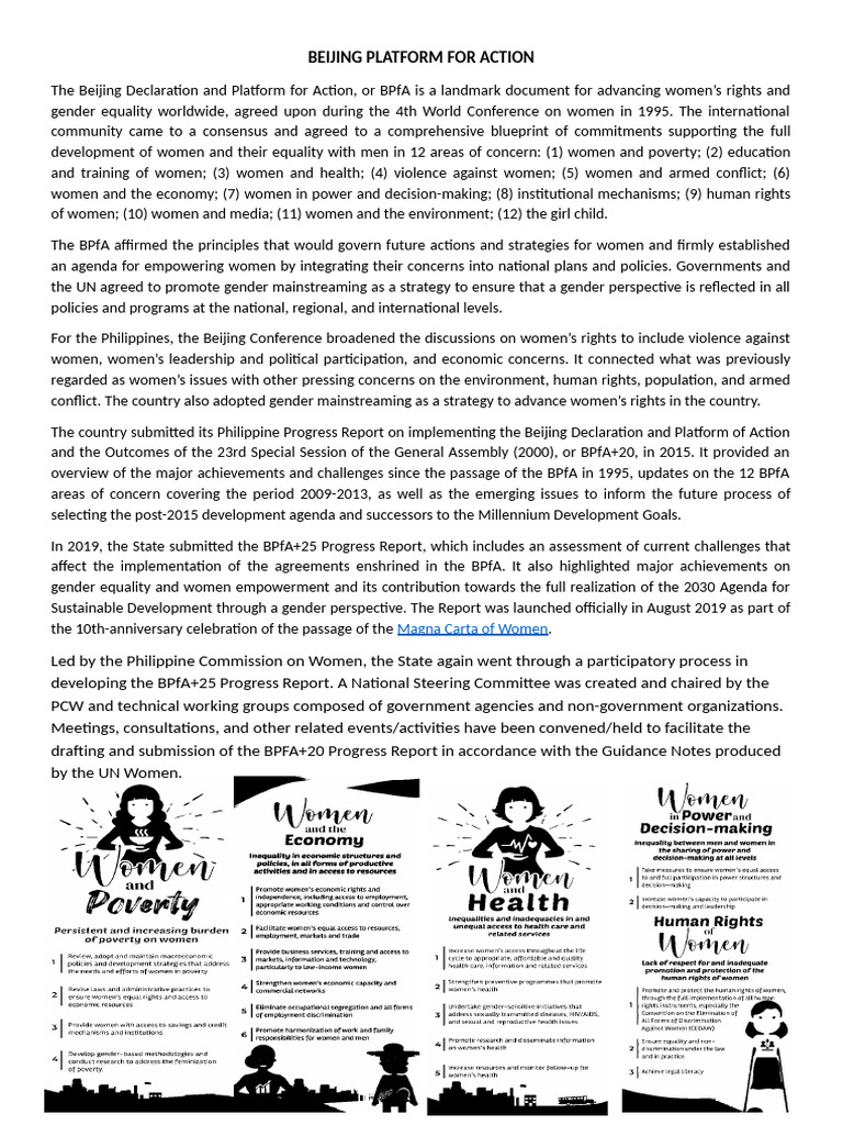 Beijing Platform For Action | PDF | Convention On The Elimination Of ...