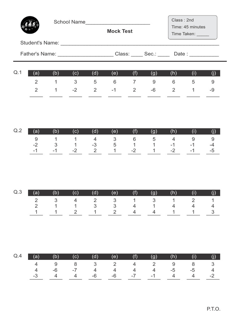 2nd Class Mock Test | PDF