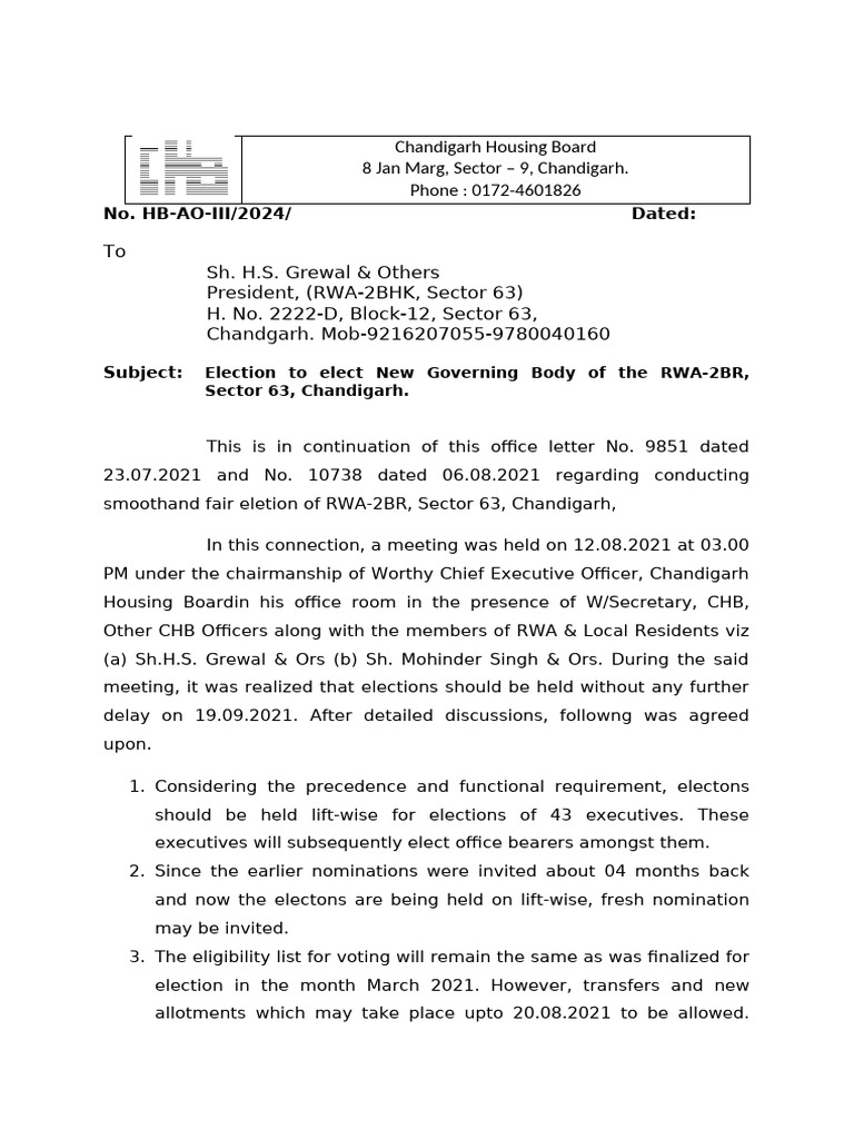 Letter RWA | PDF | Government