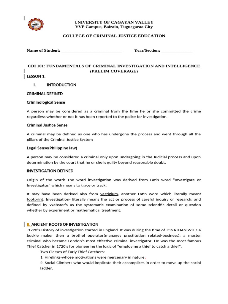 Cdi 101-Prelim Module | PDF | Confession (Law) | Witness