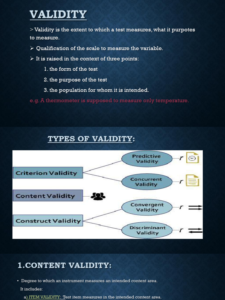 Vality and Reliability | PDF | Validity (Statistics) | Psychology
