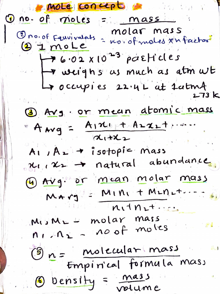 mole Concept formula_69bf7a1b-5410-45ee-9ead-6ce58f6632ec | PDF