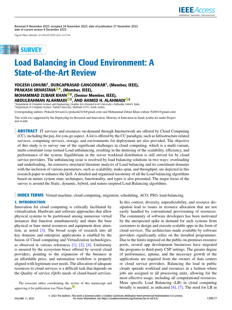 Load Balancing in Cloud Environment A State-Of-The-Art Review | PDF ...