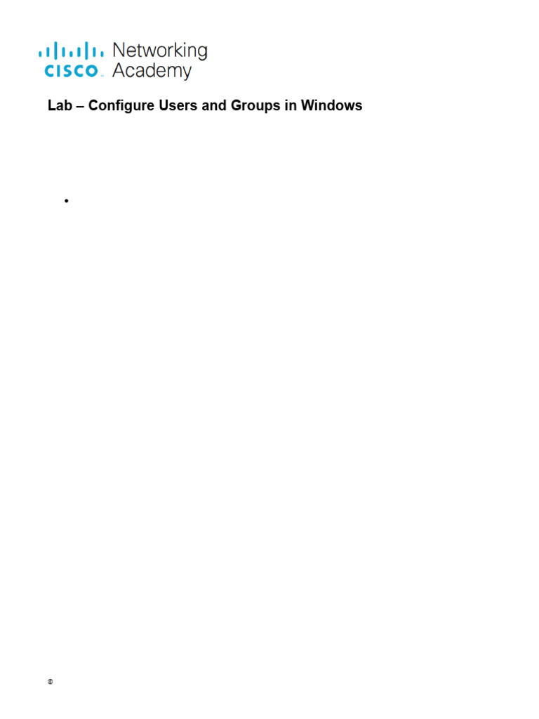 Lab - Configure Users and Groups in Windows | PDF | User (Computing ...
