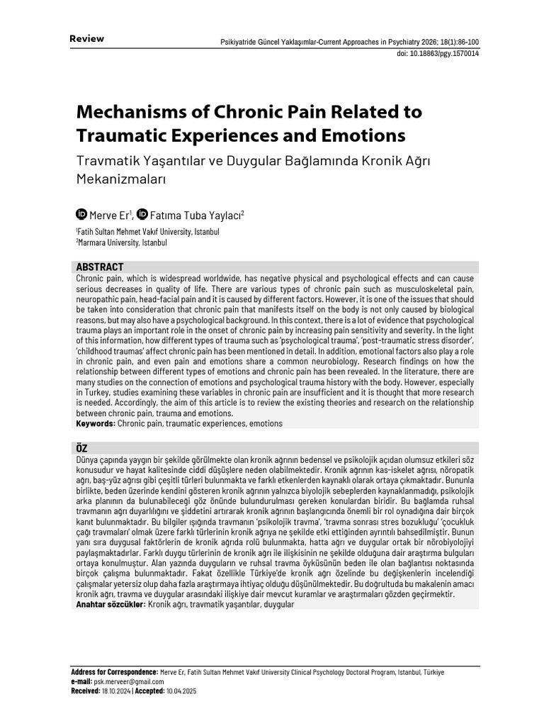 1 | PDF | Psychological Trauma | Pain