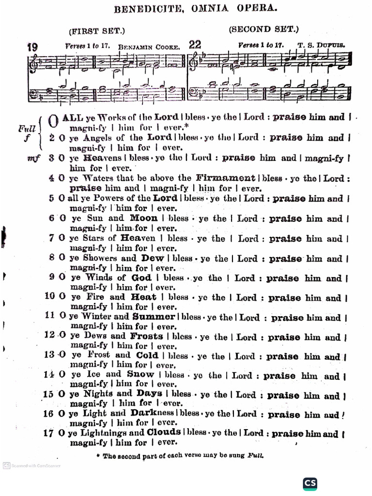 Benedicite, Omnia Opera | PDF