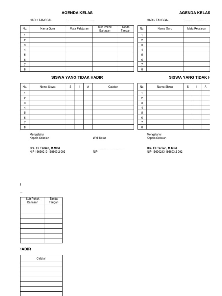 Agenda Kelas