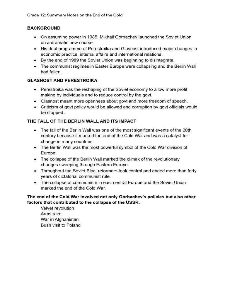 Summary Notes CW | PDF