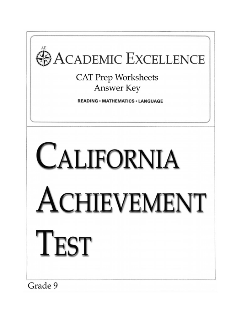 CAT Answer Sheet - PDF GR 9 | PDF | George Washington | Verb