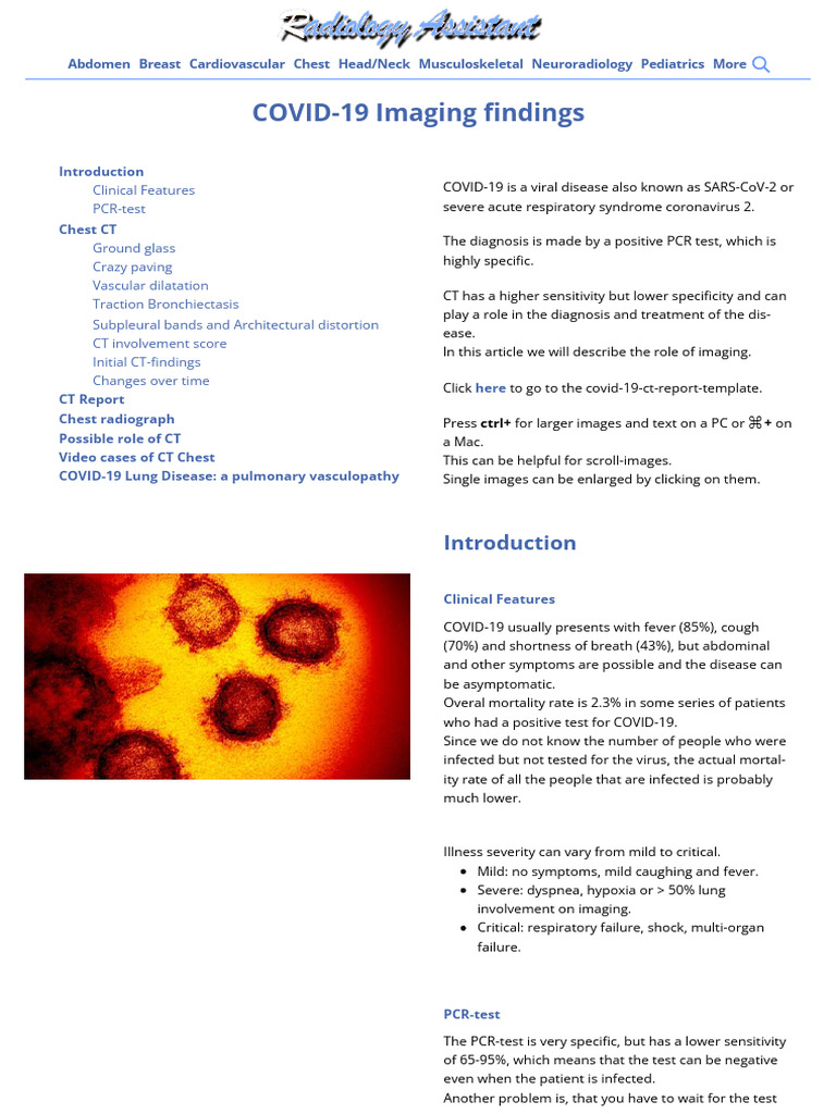The Radiology Assistant - COVID-19 Imaging Findings | PDF | Thorax ...