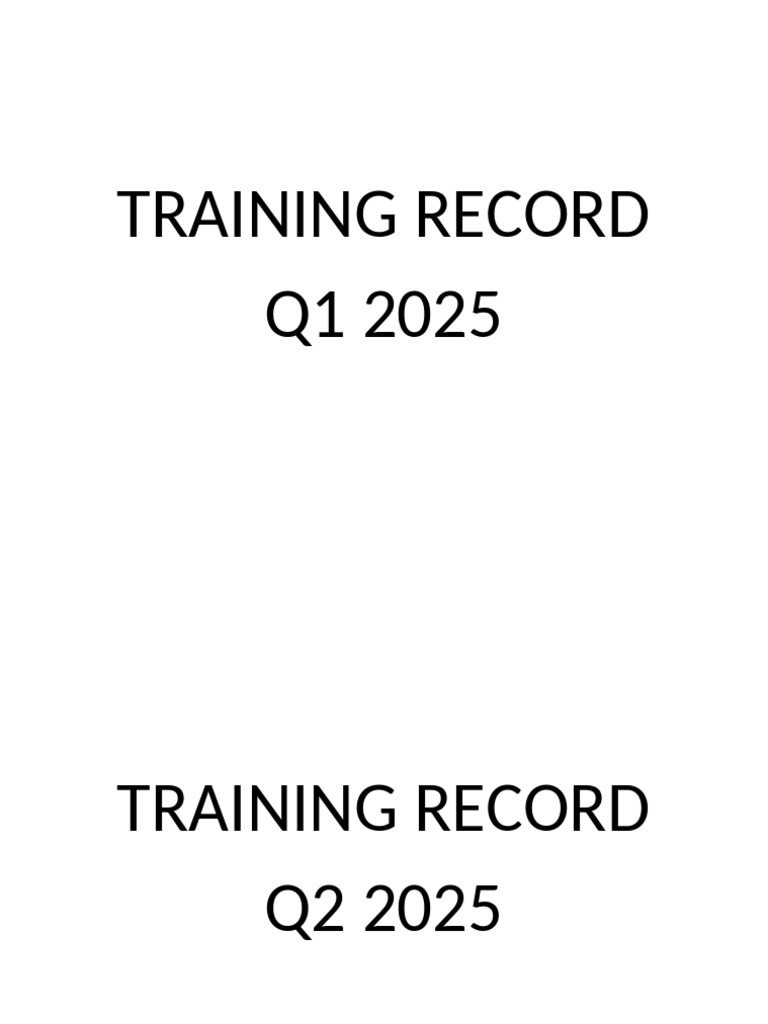 Training Record Template | PDF