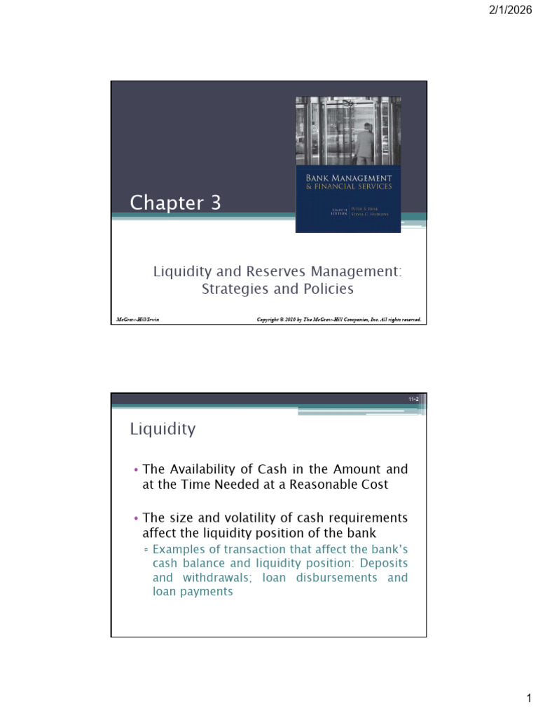 Chapter 3 - Liquidity and Reserves | PDF | Banks | Market Liquidity