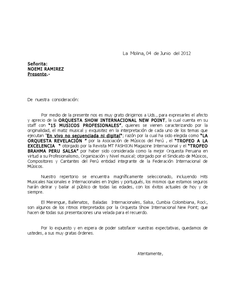 Proforma de La Orquesta 1