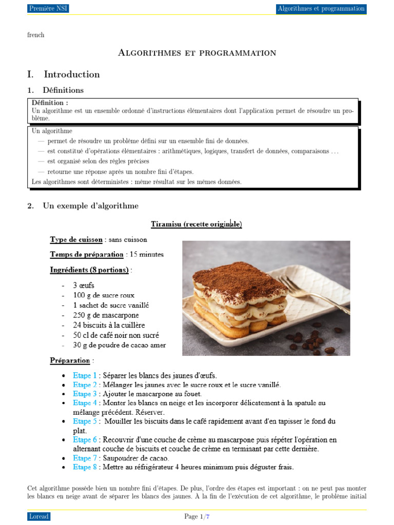 Algorithmes Et Programmation | PDF | Programmation informatique ...