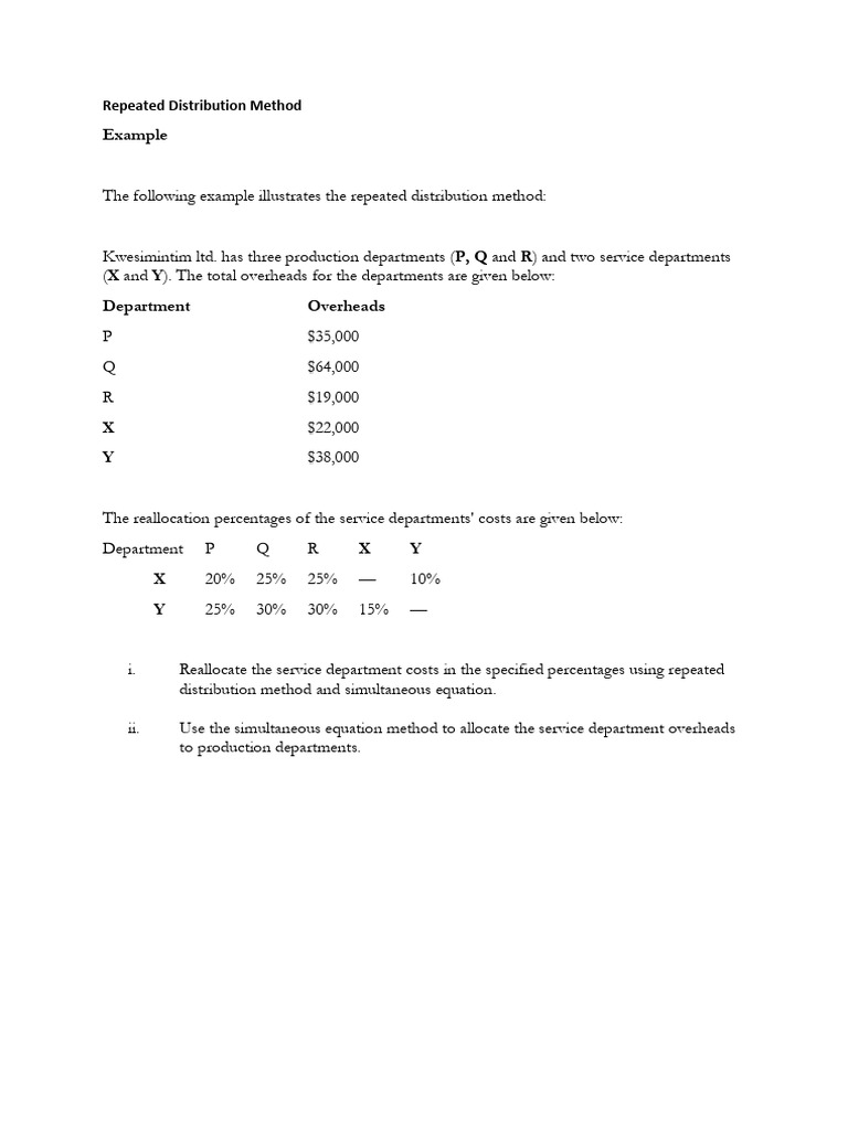 Overheads Methods - Example | PDF