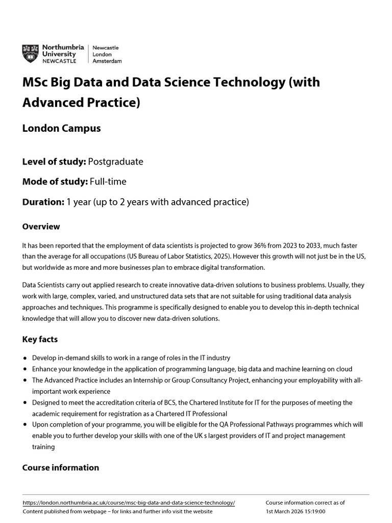 MSC Big Data and Data Science Technology | PDF | Accessibility | Data ...