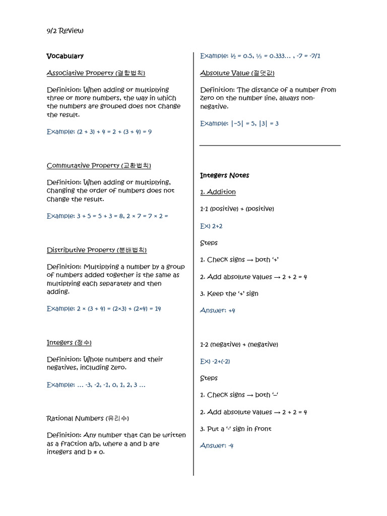 Lilly 0902 Notes | PDF | Multiplication | Subtraction