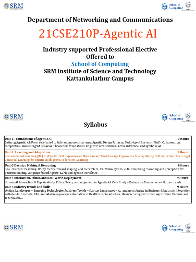 Unit2 21CSE210P Agentic AI | PDF | Artificial Intelligence ...
