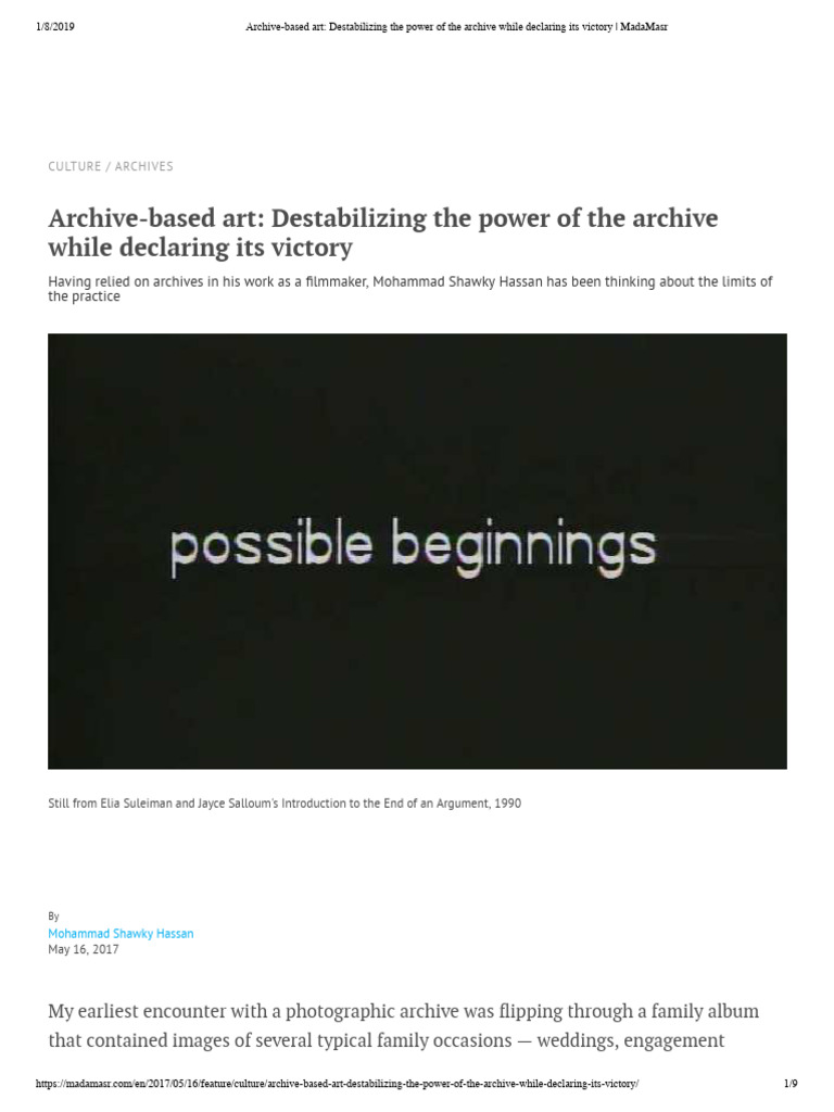 Archive Based Art Destabilizing the Powe | PDF | Truth | Image