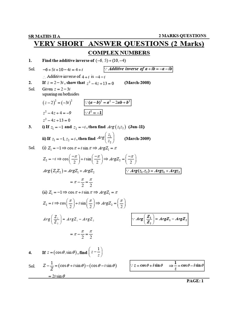 Vsaq M 2a | PDF | Quadratic Equation | Complex Analysis