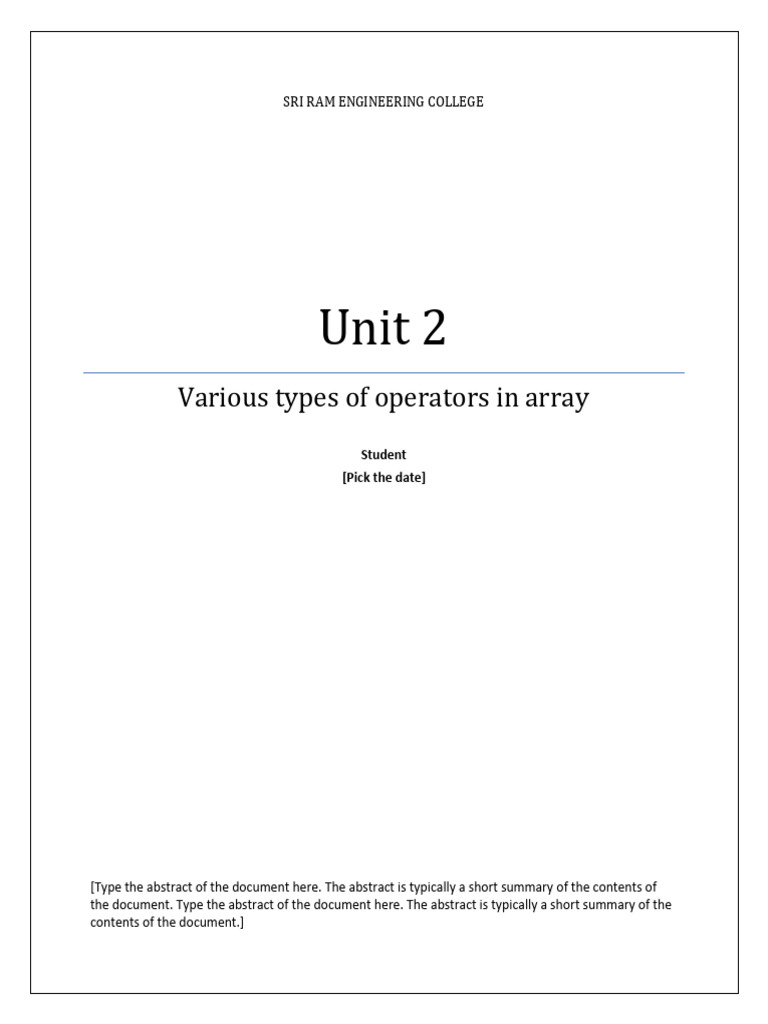 array (1) | PDF | Namespace | Computer Programming