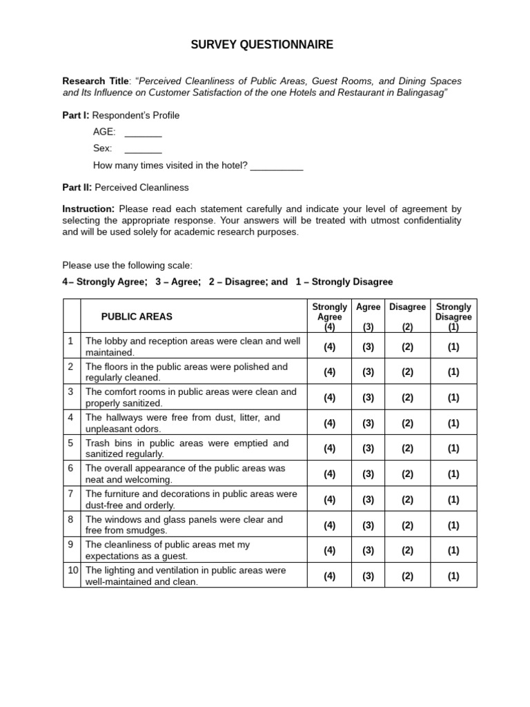 Sample Survey Questionare | PDF | Questionnaire
