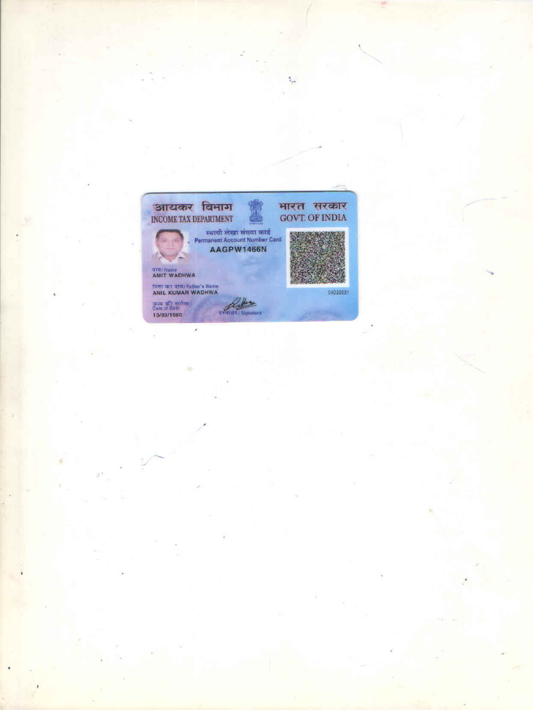 Amit Wadhwa New Pan Card | PDF