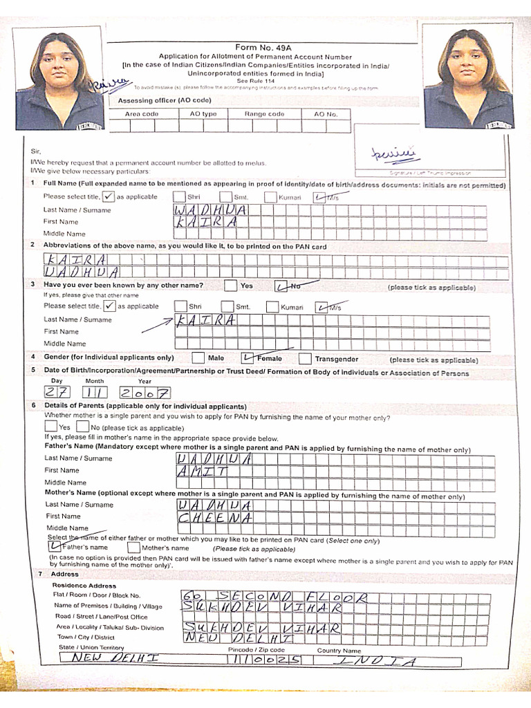 Form No.49a | PDF