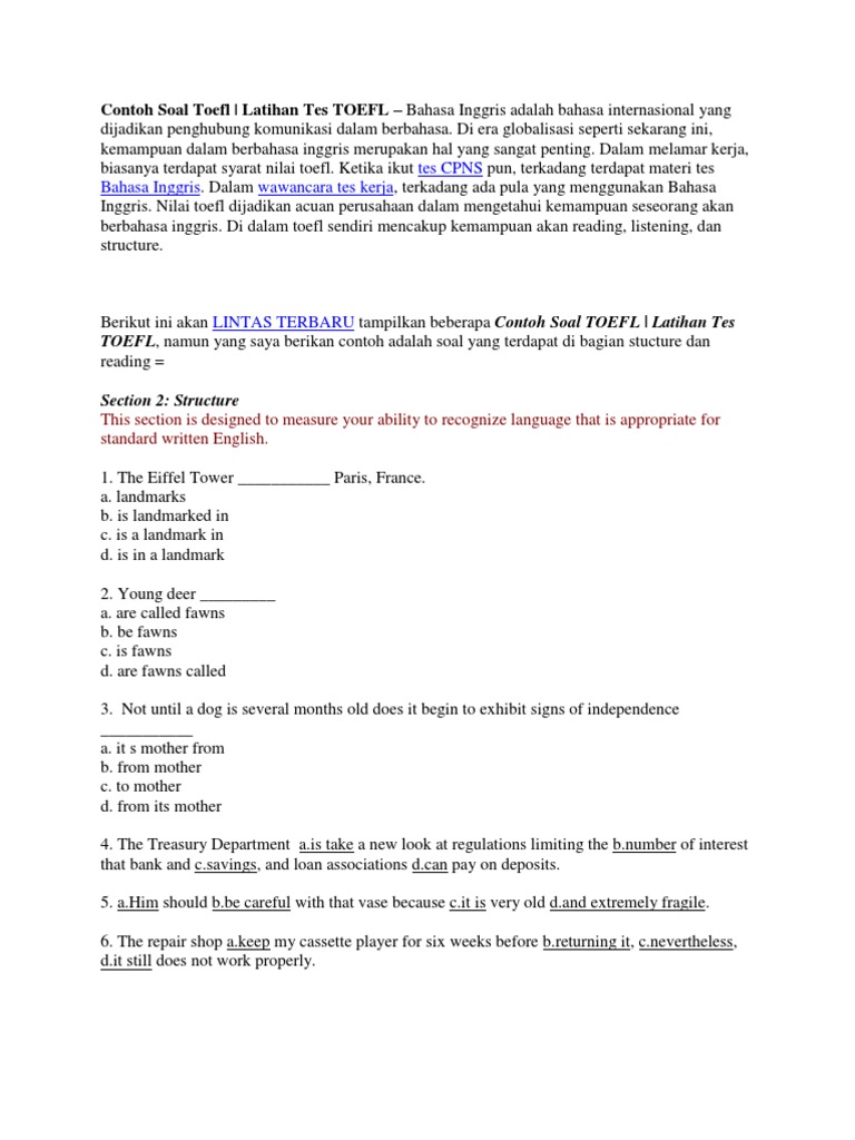 Contoh Soal Toefl Yarn Leonardo Da Vinci