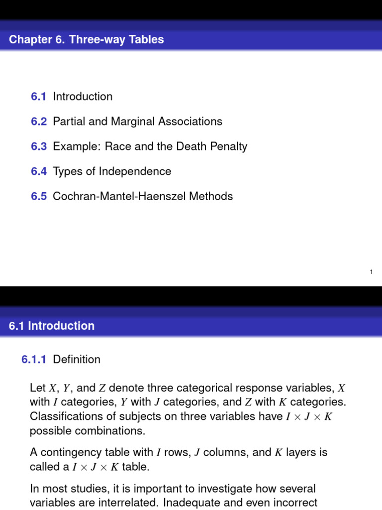 Three-Way Tables | PDF | Odds Ratio | Sampling (Statistics)