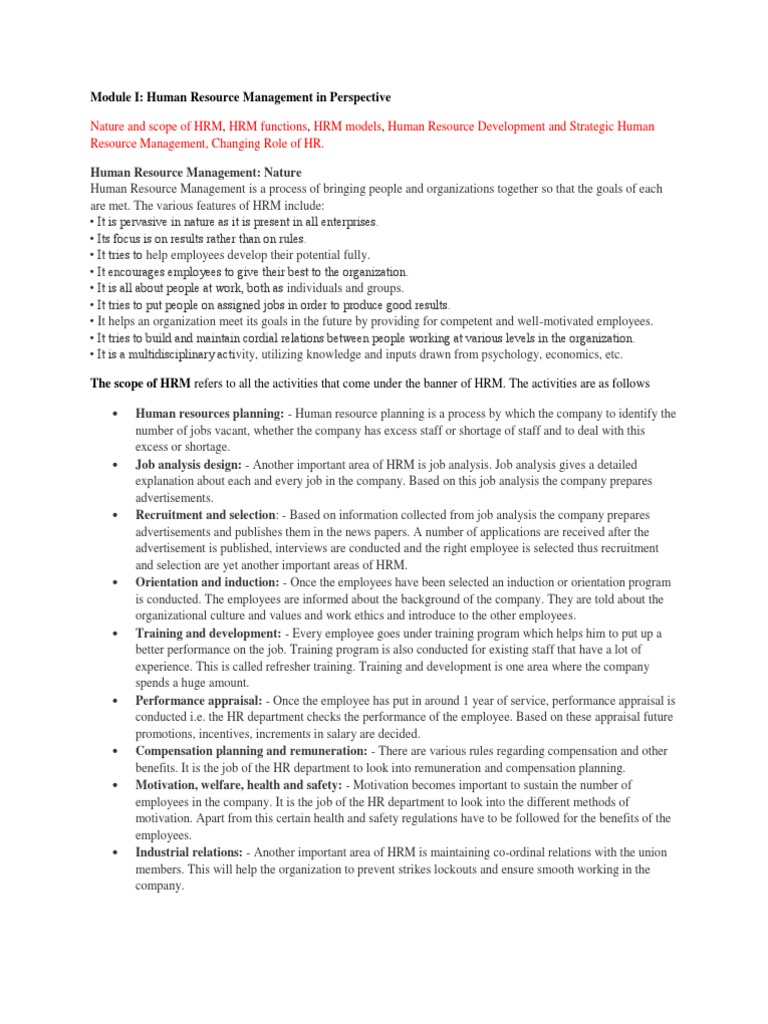 HRM Notes | Recruitment | Human Resource Management