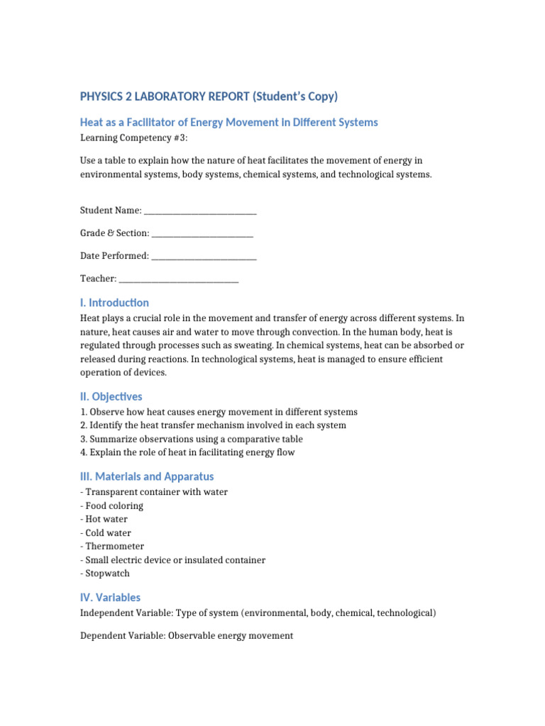 Physics2 Competency3 Lab Report | PDF | Heat | Heat Transfer
