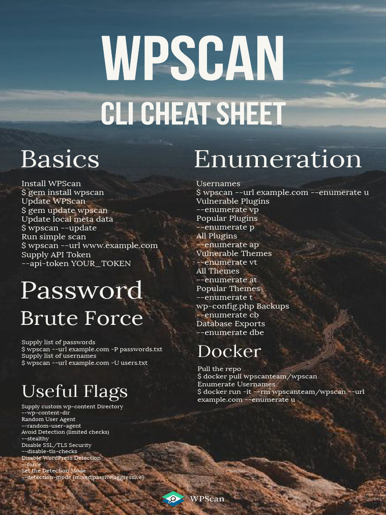 4a69e-Wpscan Cli Cheat Sheet | PDF