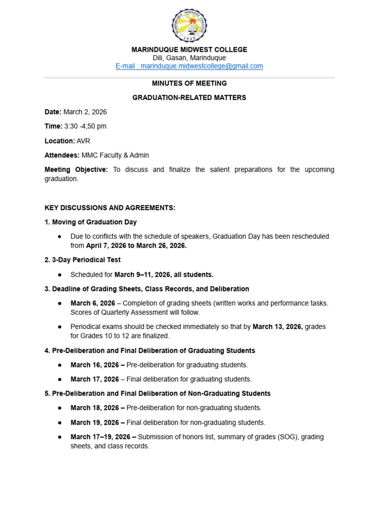 Minutes of Meeting March 2 2026 | PDF | Chess Theory | Chess