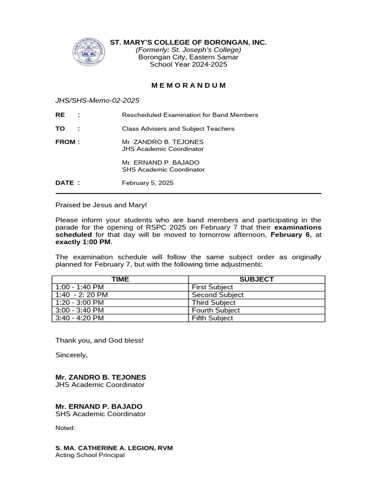 Band Members Letter Memo2 | PDF