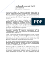 Ecuador Hace Un Llamado para Unir CAN Y MERCOSUR en UNASUR